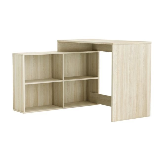 Kitea Bureau D'angle CORNER Avec 4 Niches - Chêne Shannon