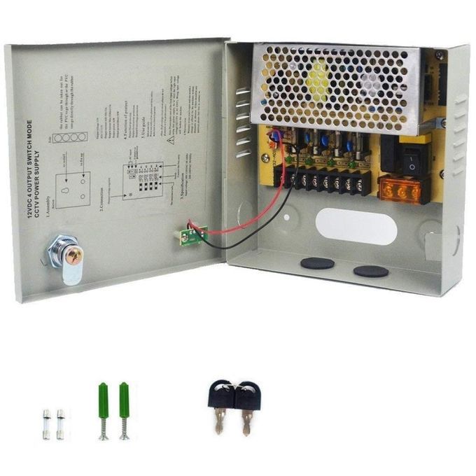 Boitier professionnel d'alimentation 12V/5A, pour Caméra CCTV 4Ch Model:120504M