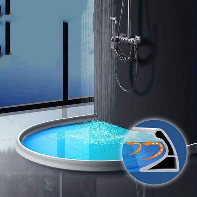 Barrière De Douche Avec Fixation XSHAO Barrière De Douche 500 Cm - Seuil Silicone Anti-Débordement Pliable Blanc
