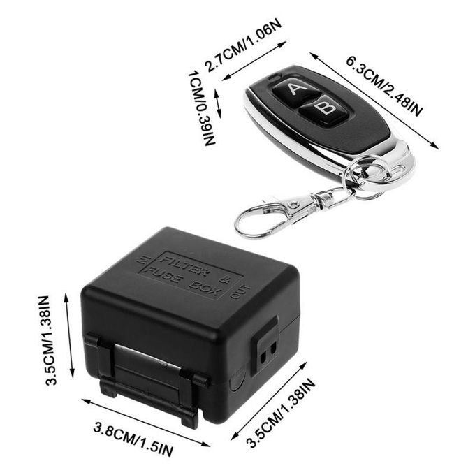 Commutateur sans Fil 433Mhz, Récepteur De Commutateur De Relais sans Fil  Multifonction à 4 Voies avec Télécommande Module Récepteur DC12V 4 Émetteur/ Récepteur + 1 Récepteur : : Bricolage