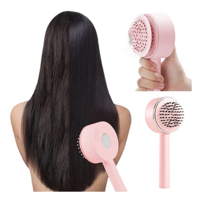 Generic Brosse à cheveux autonettoyante, Brosse antistatique, Massage du  cuir chevelu à prix pas cher