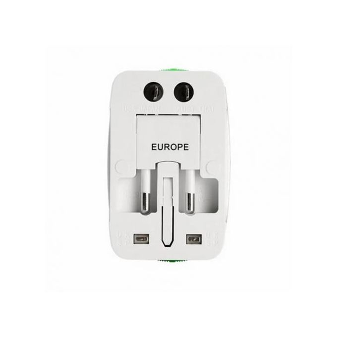 Adaptateur universel de prise internationale tout-en-un, 2 ports