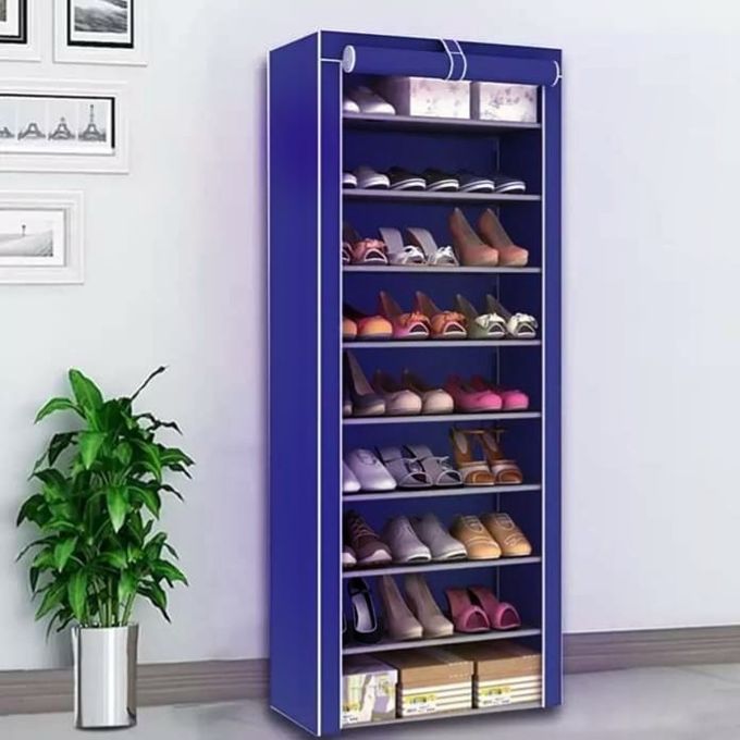 Generic Armoire A Chaussures 9 Etageres En Metal Et Tissu A Prix