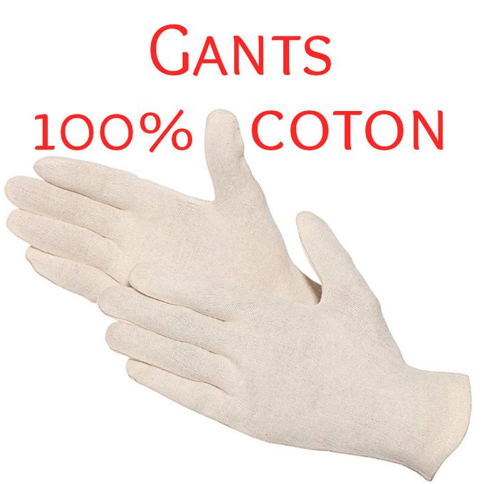 Gants coton pour les soins des mains 