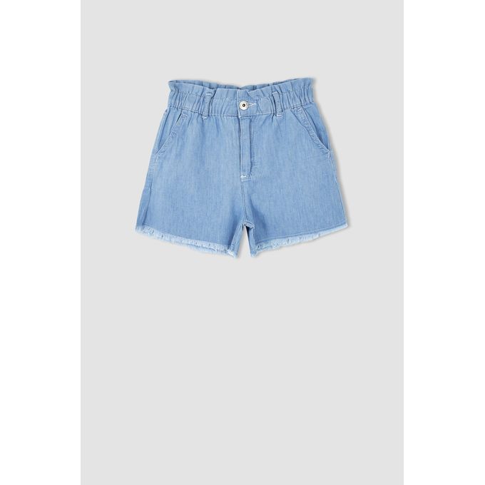 Defacto Short coupe décontractée pour filles - Bleu