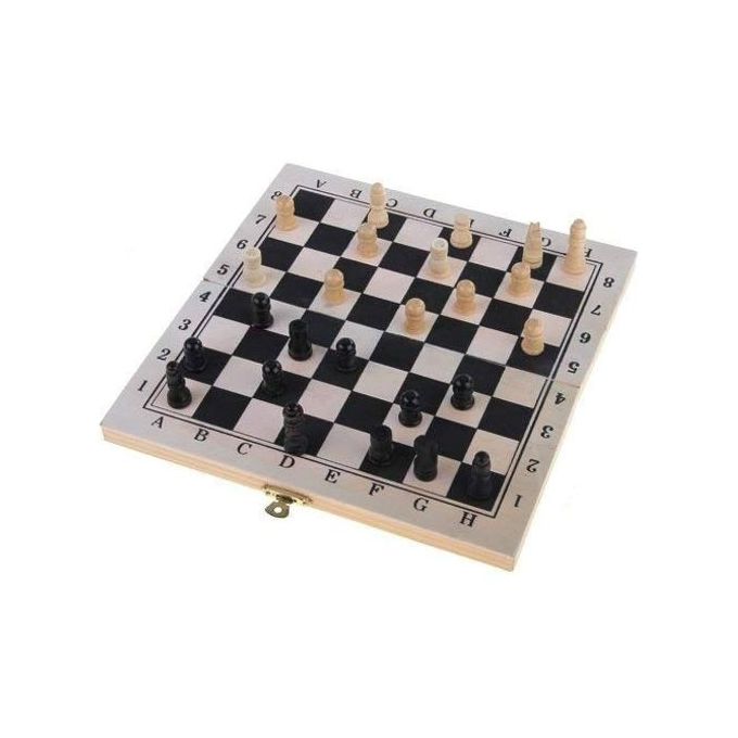 Jeu d'Echecs en Bois Portable Échiquier Pliant de Chess Game Cadeau Enfant 39x39cm