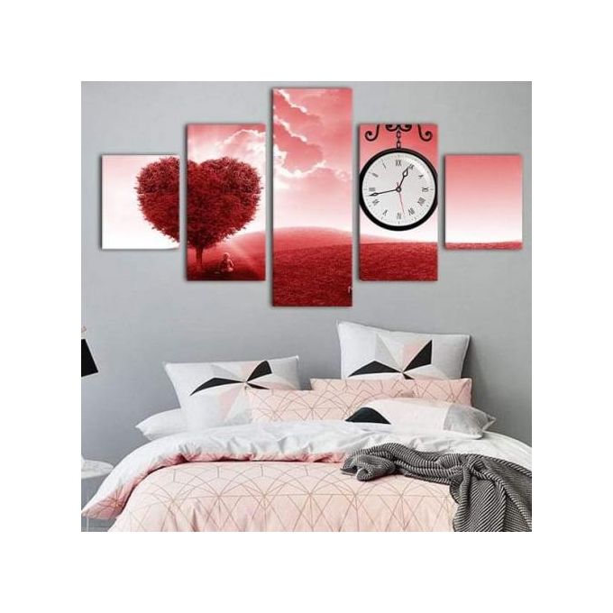 Tableau Mural love watch  chambre a coucher  décoration 5 Pièces 140 cm/70cm