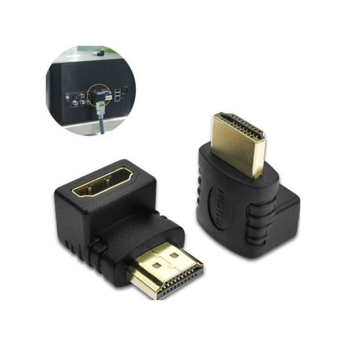Generic Cable HDMI haut débit + Adaptateur connecteur HDMI coudé mâle  femelle coude 90° à prix pas cher