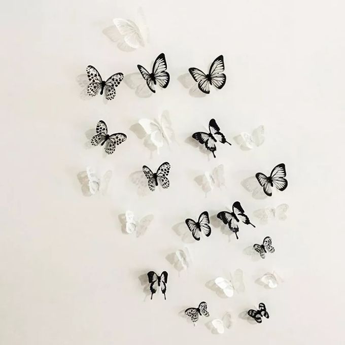 Stickers Muraux Papillon En PVC Coloré En 3D Noir Et Blanc - Temu Belgium