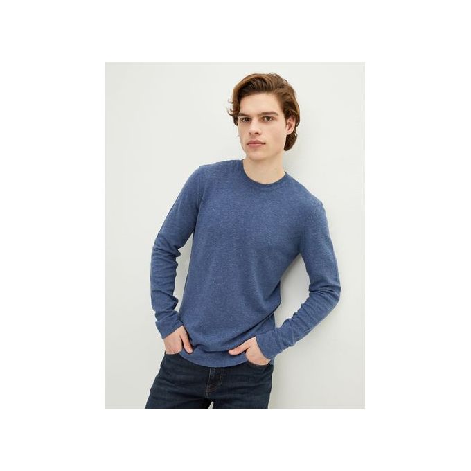 Lc Waikiki Pull en tricot a manches longues et col rond pour hommes