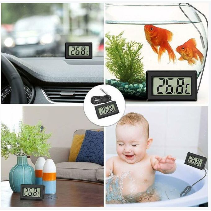 Lot 5 Thermomètres Frigo Digital Avec Sonde LCD - Température Réfrigérateur Congélateur Aquarium