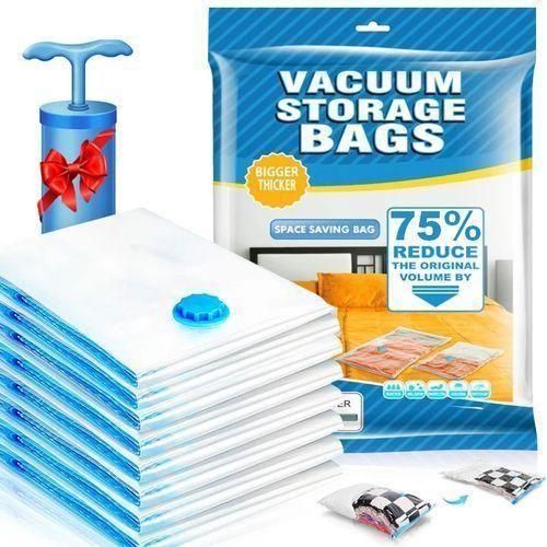 Kit 5 Sacs de Compression Sous Vide pour Rangement Maison et Voyage