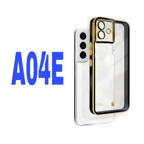 Pochette Pour Samsung A04E transparent simple utiliser Gold/Noir