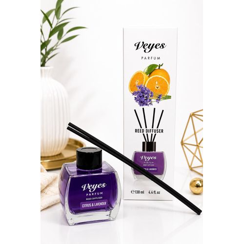 Diffuseur de Parfum à Bâtonnets Agrumes & Lavande 130 ml – Reed Diffuser – Parfum d'Ambiance Longue Durée