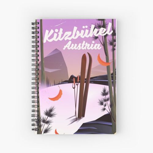 KitzbÃ¼hel austrian ski poster Spiral Notebook Bloc note