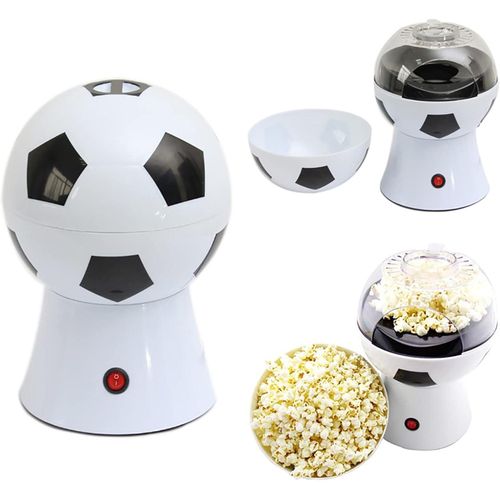 Machine à popcorn électrique à air chaud pour cuisine maison, design sportif amusant blanc sans matières grasses