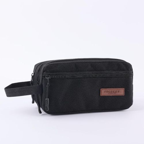 Trousse à crayons de voyage compacte avec fermeture éclair et poignée supérieure