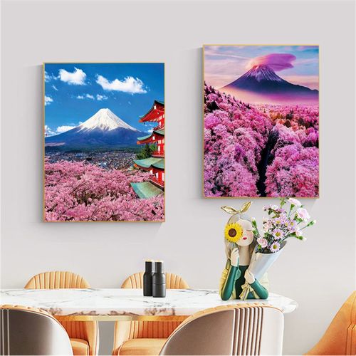 2 Poster A5 Fuji Mountain Cherry Blossoms Classic Movie Posters
