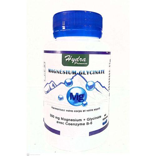 Magnésium Glycinate 60 Gélules 300 mg Magnésium + Glycinate avec Coenzyme B-6