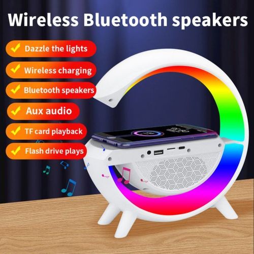 Haut-parleur Bluetooth et chargeur sans fil et lumière led multicolore