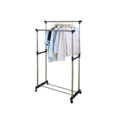 Support Portant à Vêtement sur Pieds Penderie à Vêtements Mobile a Double pôles