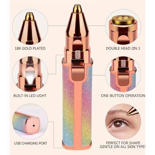 Tondeuse à Sourcils et Rasoir à Poils du Visage et Bikini, Appareil d'Epilation Rechargable,Portable