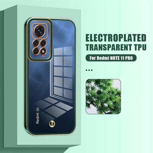 Transparent pour Xiaomi Note 11 pro (4G) Silicon pas attache Gold/Vert