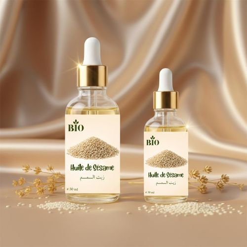 Association Huile sesame 50 ml et Huile sesame 30 ml soin cosmétique naturel