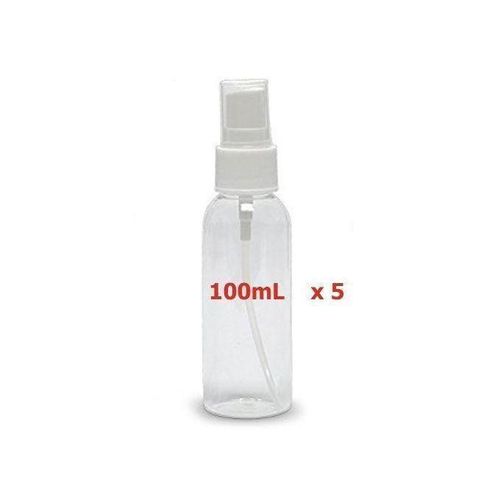 Pack de 5 flacons Spray en Plastique 100ml Transparent, Vaporisateur, Cosmétique