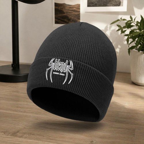 Chapeau d'extérieur élégant pour homme à motif araignée, bonnet tricoté sans bord pour homme et femme, bonnet pour temps froid pour l'automne et l'hiver, casquette pull décontractée d'extérieur, bonnet de cyclisme d'extérieur, bonnet tricoté essentiel p