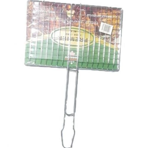 Double Grille barbecue Rectangle de cuisson Plaques en métal inox 30 x 20cm