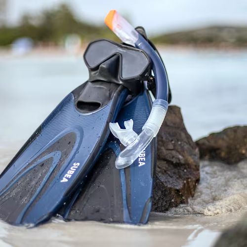 PALMES PLONGÉE PRO - NATATION SOFT NOIR BLEU