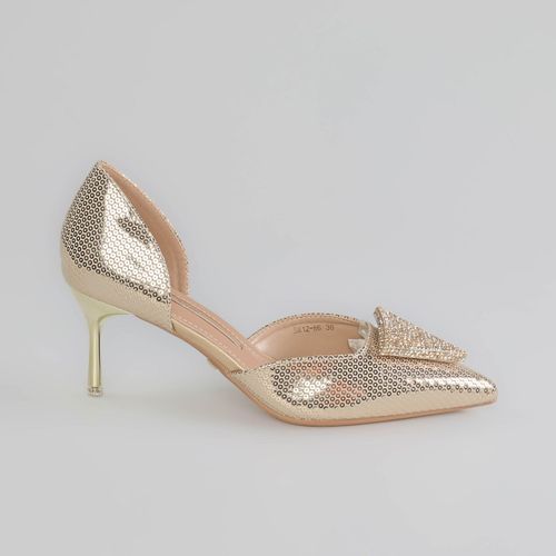 Crystal – Escarpins à talon en Doré