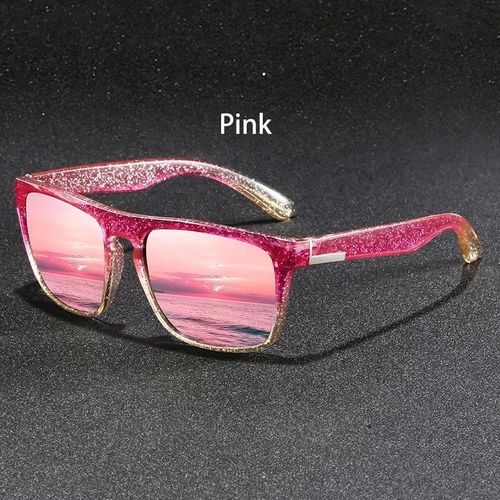 Lunettes de Soleil Polarisées Unisexes Anti UV400 Monture Carrée Sport pour Femme Couleurs Tendance