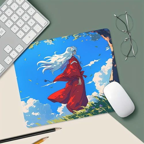 Tapis de Souris à Thème Anime avec Base Antidérapante - Compatible Bureau Anime pour PC, Ordinateur Portable, Bureau & Gaming - Accessoire Informatique en Caoutchouc Durable pour Fans d'Anime