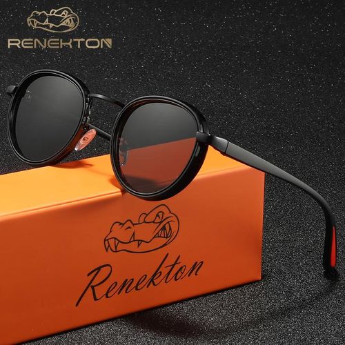 Lunettes de Soleil Rondes Unisexes UV400 Vintage - Monture Métal & PC - Protection Catégorie 3 pour Conduite, Voyage, Pêche et Usage Quotidien - Avec Étui