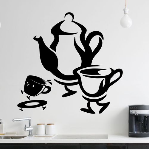 30 x 35 cm ملصق الكؤوس و إبريق الشاي