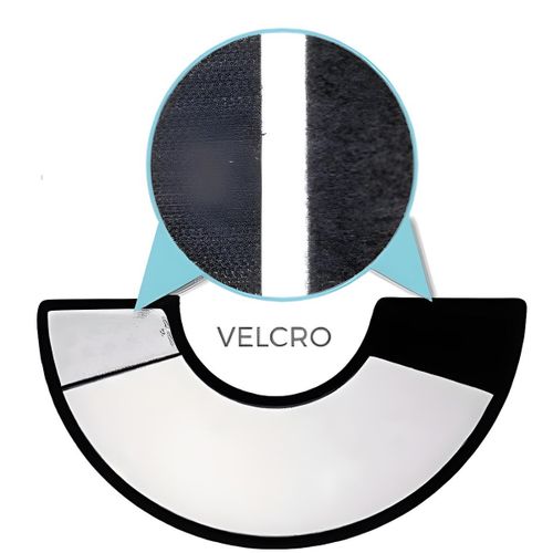 Collier Chirurgical - Fermeture Velcro et Bordure - Protection Post-Opératoire Animale - Taille M, Blanc et Noir