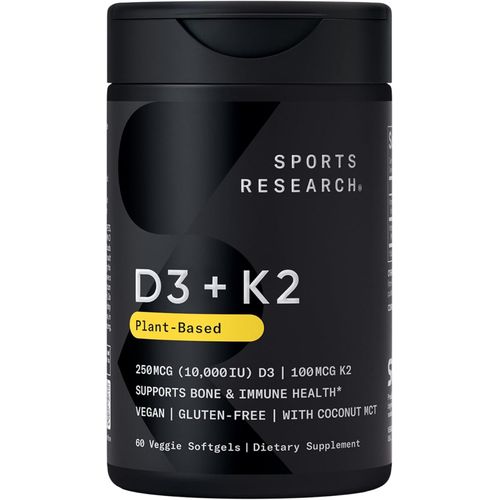 D3 + K2, À base de plantes, 250 mg/100 mg, 60 capsules à enveloppe molle végétariennes