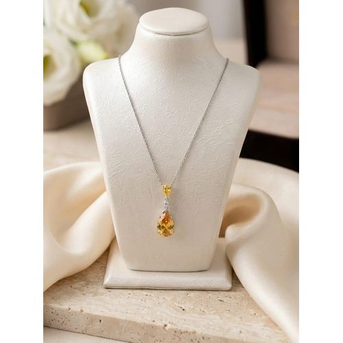 Collier avec pure pierre jaune de haute qualité XP