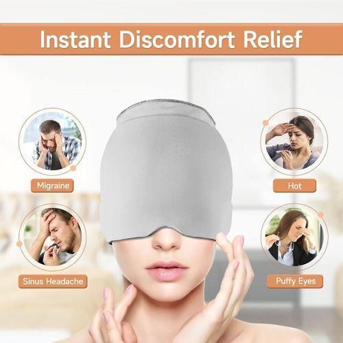 Masque Anti-Migraine Gel Chaud et Froid pour Maux de Tête – Réutilisable
