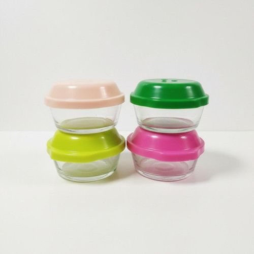 Boîtes de conservation compactes en verre avec couvercle (4 piece )