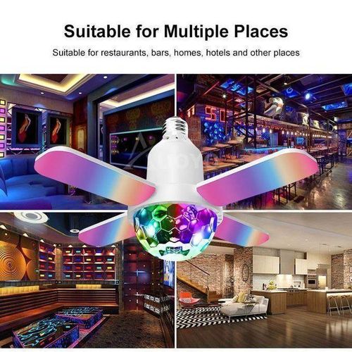 Ampoule LED Multicolore avec Lumière de Ventilateur Musique Bluetooth