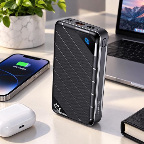 Power Bank 20000 mAh – Batterie Externe Charge Rapide 22.5W & PD 20W – USB-C – Écran LED Digital – Couleur Aléatoire