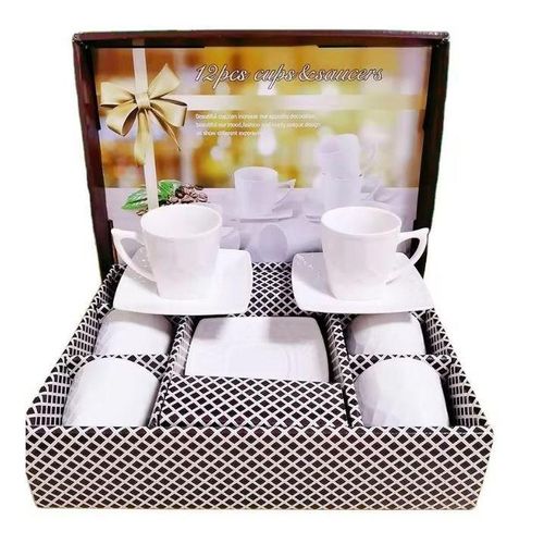 Ensemble de 6 6 Tasses de Café Plus 6 6 Sous Tasses - Mug Set en porcelaine