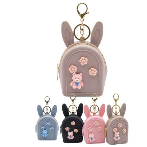 Mini Pochette Porte-Clés Design avec Décorations Ours