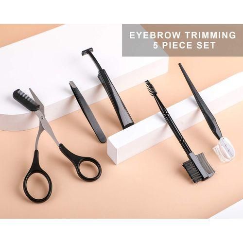 Kit complet 5 en 1 pour sourcils avec pince, ciseaux et rasoirs