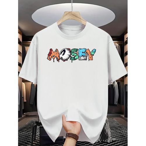 T-shirt pour homme, décontracté et décontracté, confortable et polyvalent, T-shirt d'été décontracté à col rond et motif décoratif OTC pour homme