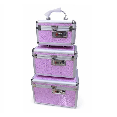 Lot de 3 Boîtes de rangement verrouillable à combinaison, coffre-fort portable pour bijoux et objets de valeur