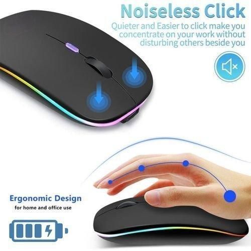 Azami Tech Souris sans fil Rechargeable Bluetooth 2.4G